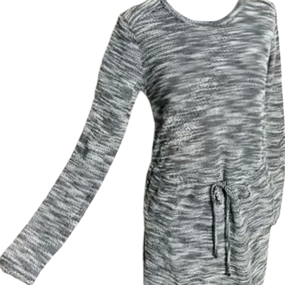 Merona Cotton Blend Heather Gray Drawstring Waist Dress Size Small - Picture 8 of 8
